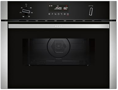 NEFF N50 C1AMG84N1B Built-in Microwave Oven with hot air, Stainless Steel | 3 functions, electronic, LCD Display, MW & Oven with combination options, 15 automatic programmes