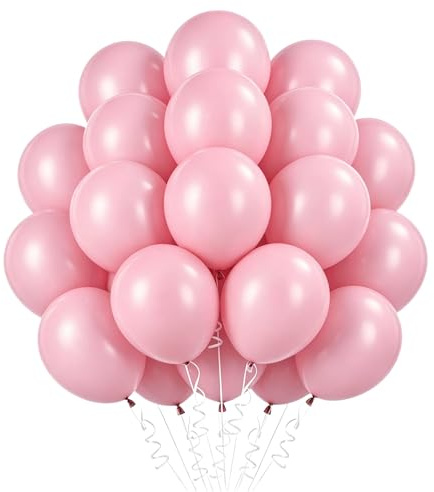 Luftballons Rosa,50 Stück 12 Zoll Rosa luftballons Geburtstag,Latex rosa Ballons, Luftballons Hochzeit,luftballon für Partydeko Geburtstags Hochzeits Festival Jahrestag Deko