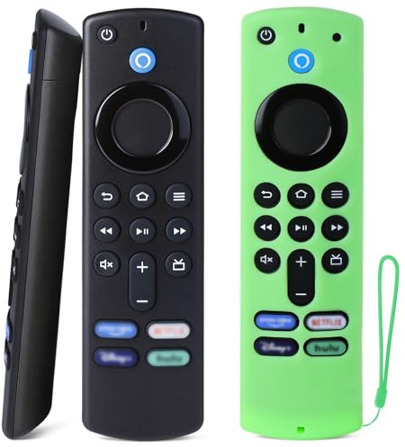 Fire Stick Télécommande vocale de rechange 3ème génération pour téléviseurs intelligents AMZ 4K/4K Max/Lite/Cube Stick, convient pour Smart TV Cube (1ère génération et ultérieure) avec 4 touches de