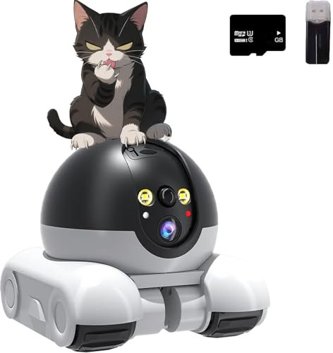 DistanceBot - Distance Bot Pro Robot, Patrol Buddy Robot Camera - 360° HD 4K Dual Lens, Full Color Night Vision, 2-Way Talk, App Control, Indoor Security for Pets/Babies/Elderly (wifi,No Card)