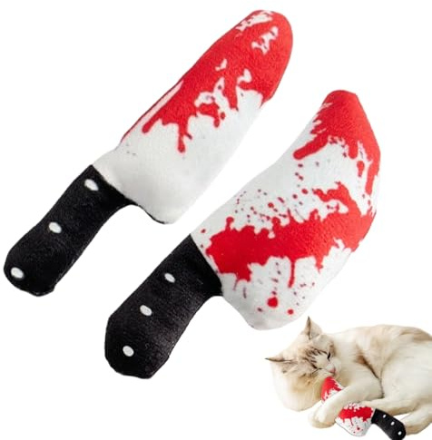 Katzenkauspielzeug, Kätzchen-Zahnspielzeug mit Katzenminze, blutige Ausstechform, Plüsch-Kratzanreicherung für große Rassen, Welpen, Stressabbau, Indoor-ältere Hunde
