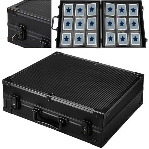 Abbylike Top Loader Binder with Lock Hold 360 Top Loaders Black Hard Cases 9 Pocket 20 Double Sided Pages Card Folders for Collection Compatible 3 x 4'' Trading Sports Cards