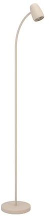 EGLO Carlo Golvlampa, vardagsrumslampa med flexibel arm, svängbar lampa av sandfärgad metall, läslampa med E14-sockel, höjd 170 cm