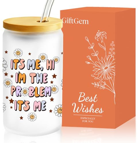 GiftGem Music Lovers Gifts - Music Lovers Gifts for Women, Creative Travel Mug, Coke Cup, Glass Mug, Singer Tumbler Album Inspired Gift, Singer Merchandise, Christmas Birthday Gift for Women Friends