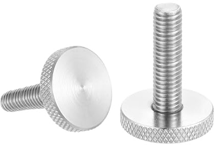QUARKZMAN Tornillos De Manija Moleteados M8x35mm Cabeza Plana De Acero Inoxidable 304 Tornillos Métricos Con Cabeza Moleteada En Forma De Diamante 25mm De Diámetro 2 Piezas