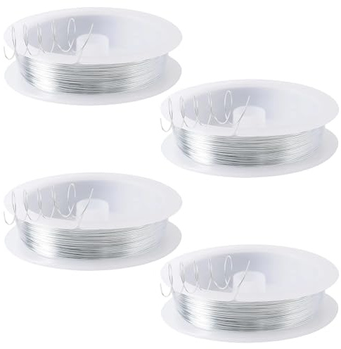 4 Rollen DIY Handwerksdraht 0,5 MM-40 Meter, Silberdraht Zum Basteln, silberdraht, Ideal Für Schmuckherstellung, Heimdekoration Und Kreative Projekte