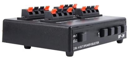 ISTOVO SP-24 Mini 2-ENTRADA-4-SALIDA de Audio EstéReo Amplificador Conmutador Caja Divisor de Altavoz