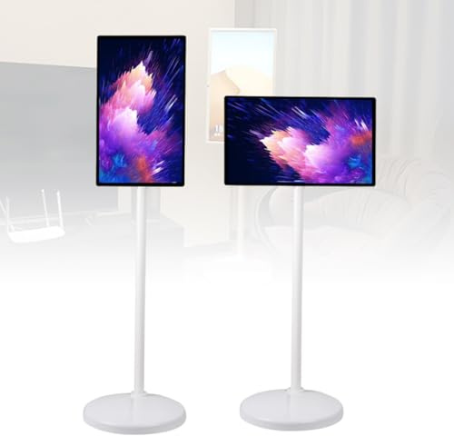 KAIKAFEI Télévision Tactile 32 Pouces, Télévision Portable 4K avec roulettes, Android 14 OS, Batterie Rechargeable, avec Télécommande,Idéale pour Le Bureau, Maison et Loisirs à Distance