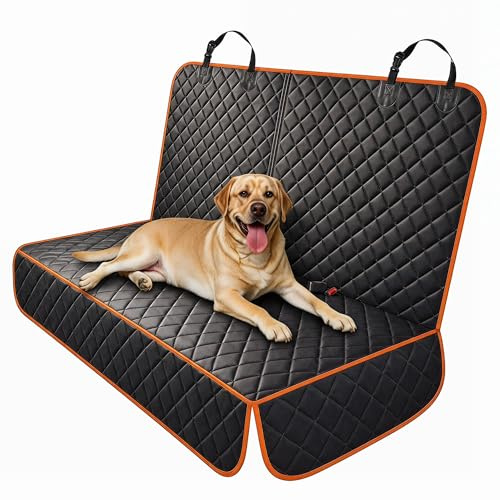 Copbopwn Dog Car Seat Cover Waterproof, 160 x 120 cm Non-Slip Back Seat Protector for Dogs, Scratch Resistant Pet Rear Seat Cover with Armrest Opening & Seat Belt Holes, Universal for Cars SUVs MPVs