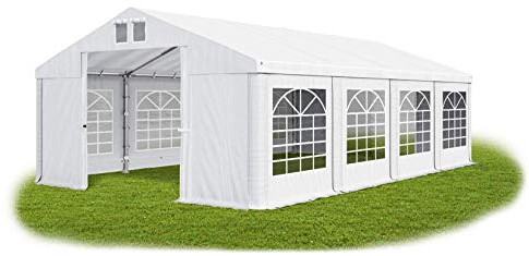 Partyzelt 4x8m wasserdicht weiß Zelt 560g/m² PVC Plane Hochwertigeszelt Gartenzelt Summer SD - Faltpavillon, Gartenpavillon, Pavillon, Lagerzelt, Gartenhaus, Zeltgarage, Garagenzelt - Partyzelt