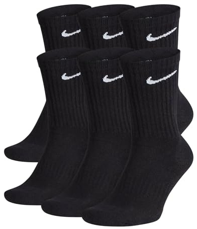 NIKE 6 X Socken 2 X 3er Pack SX7664 SX4508 B, Farbe:Schwarz, Größe:L = 42-46
