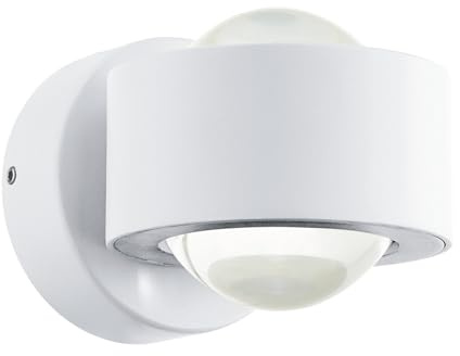 EGLO LED Außen-Wandlampe Treviolo, 2 flammige Außenleuchte | Wandleuchte aus Aluminium-Guss in Weiß und Glas in Klar, Außenlampe warmweiß, IP44