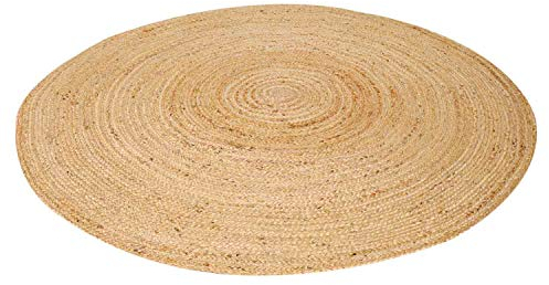 Casa Moro Jute Teppich Tamani Natur Ø 120 cm rund beige braun Teppich-Läufer im Boho-Chic aus 100% Jute handgeflochten Natur-Teppich für einfach schöner Wohnen MA5712
