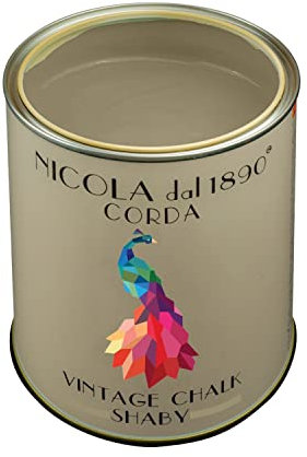 NICOLA VERNICI Vernice Vintage Chalk Shabby a Base di Acqua, per Interni ed Esterni, Aspetto Opaco, Made in Italy, Colore Corda - Formato 0,25 lt