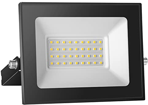 Probapro 30W Projecteur LED Extérieur, IP65 Étanche Lampe, 3000LM 6000K Blanc Froid Eclairage Exterieur - Super Lumineux Spot de Sécurité pour Jardin, Garage et Cour