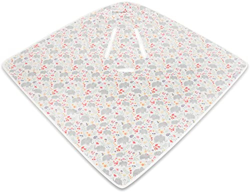 Babycurls Universal Baby Car Seat Blanket Travel Wrap | Double Sided For Newborn Babies | Compatible With All 3 & 5 Point Carseat Harness Seat Belts Safety (Floral Elephants)