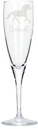 Personalised Galloping Horse Engraved Champagne Glass, Horse Glass, Gift for Men, Gift for Women