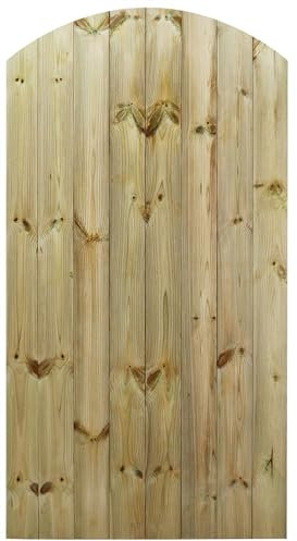 Bespoke Custom Made to Measure Wooden Garden Gate/Tongue & Groove Arch Top[6ft Tall (180cm),Upto 900mm Wide,No Hinges]