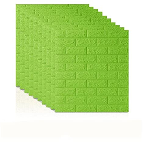 Wandsticker/Tapete Wandaufkleber 10pcs 3d Backsteinmauer DIY. Self Foam Waterproof Decor Wall Covering Wallpaper for FERNSEHER Hintergrund Kinder Wohnzimmer Dekorative Tapeten ( Color : Fruit green )