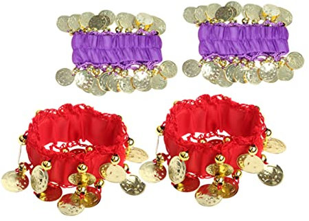 BIUDECO 2paare Bauchtanz Armbänder Hand Ketten Für Damen Tanzzubehör Mit Quasten Und Für Kostümpartys Und Aufführungen