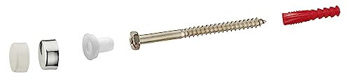 Fissaggio WC a pavimento con viti testa esagonale 6x70 mm, tasselli 8x40 mm e coperture cromate (2 pz) | Connessione resistente e durevole | Ideale per impianti sanitari | QUICK PLOMBERIE