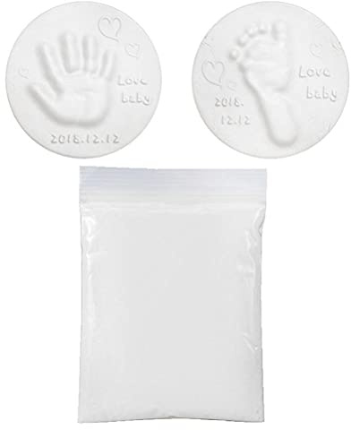 Stempelkissen für Füße und Hände des Babys, 7 Farben, weicher Ton, Handabdruck, Babypflege, weicher Schaumstoff für die Aufnahme von (weiß)