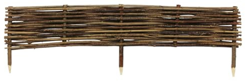 Bordure de Parterre de 100x10 cm – Clôture en Bois – Clôture en noisetier à enfoncer dans Le Sol – Palissade pour séparer Les chemins de parterres de Fleurs et Les parterres de Jardin