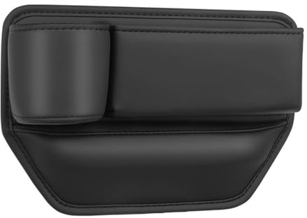 WEYEZE Autositze LüCken Organizer für Mercedes Benz SLK 200 200K 250 280 350 Leder Multifunktionale Auto Sitzlückenbox Anwendbar Autositz LüCkenfüLler Aufbewahrungsbox,Main Driver Black