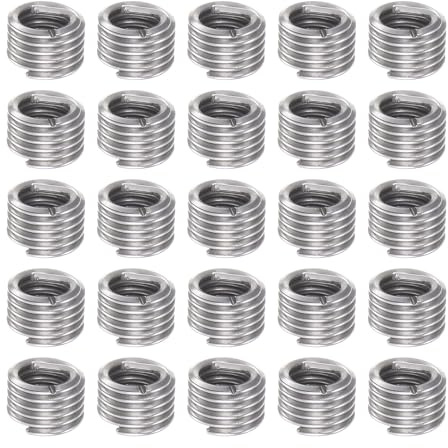 QUARKZMAN 25 Stück Gewindeeinsatz 6-32 UNC 1,5D (5,25 mm) Helikal Einschraubmutter 304 Edelstahl Gewindespannhülse für Mechanischen und Holzmöbel Reparatur