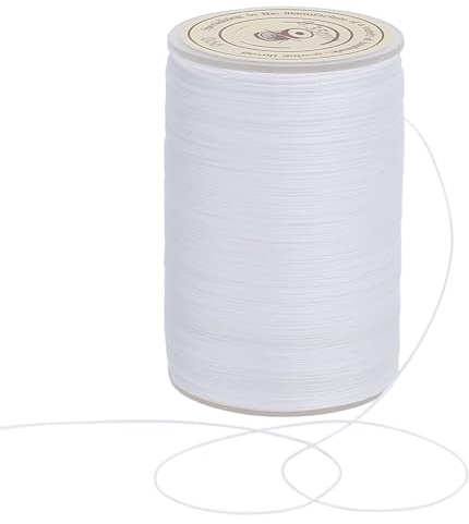 OLYCRAFT 160m Weiße Gewachste Polyesterschnur 0.3~0.4mm Gedreht Gewachstes Nähgarn Polyesterschnur Kordel Wachsschnur Mit Spule Für Die Herstellung von Armbändern Halsketten Und Schmuck