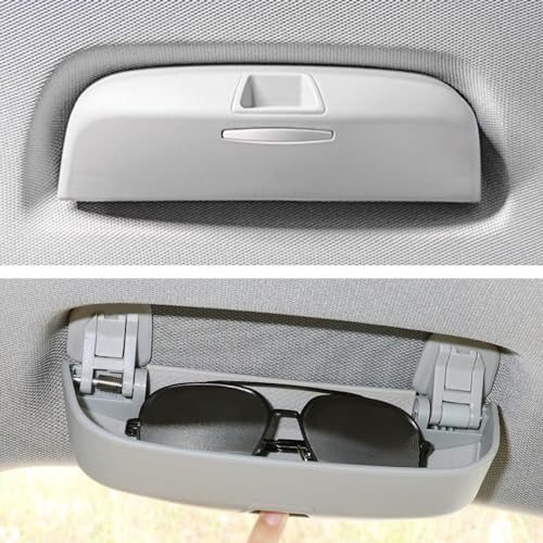 GAFAT Kompatibel mit Audi A3 A4 A5 A6 Q3 Q5 Q7 2025 2026-2013 Sonnenbrillenhalter Brillenetui, Innenraum Aufbewahrungsbox Organizer für A3 8V 8Y A4 B8 B9 A6 C7 C8 Q3 8U F3 Q5 8R FY Q7 (Grey)