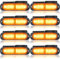 Maxetodo Frontblitzer Orange 8PCS 12 LED Blitzer Warnlicht 12V/24V 18 Blinkmodi Autolicht IP65 Wasserdicht Für LKW ATV SUV Wohnmobil Van