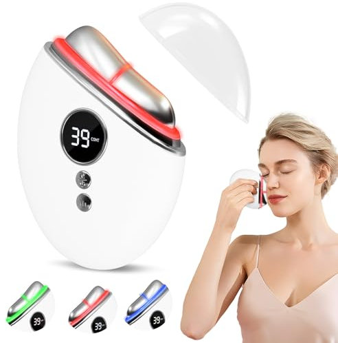 Aofesel Gua Sha Gesichtsmassagegerät, EMS Gua Sha Elektrisch mit Vibration & Wärme, Face Lifting Gerät Für Gesicht Anti Falten Anti Aging