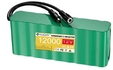 HJGHY Batería de Litio Recargable de 12 V y 12 000 mAh, batería de Iones de Litio de Repuesto para Tiras de Luces LED, monitoreo de Audio y xenón,12v 12000mah,Two