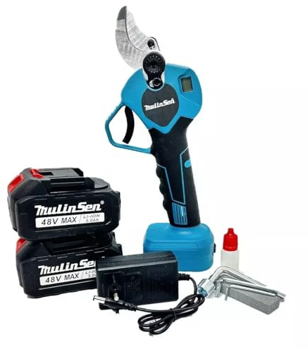 Forbici cesoia da potatura giardino elettriche da 30MM. doppia batteria 48v. 5A.