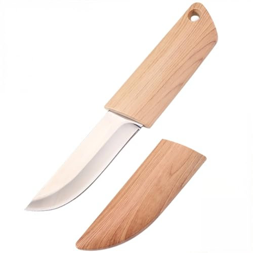 NHQZ Coltello a Lama Fissa in Acciaio Inossidabile,Coltello da Caccia 9 CM con Manico e Guaina In Plastica ABS,Adatto per il Sopravvivenza,la Campeggio,la Casa,la Cucina