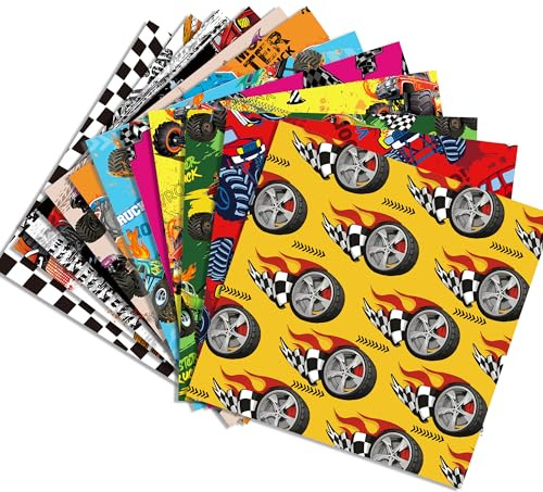 24Bögen Doppelseitiges LKW Scrapbook Papier, Designpapier Motivpapier für Scrapbooking, Basteln, DIY Karten, Einladungen, Origami, Journaling, Dekoration, Hintergrundpapier, PartyDeko 30x30cm