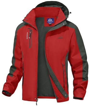donhobo Herren Outdoor Wanderjacke Wasserabweisend Atmungsaktiv Winddichte Funktionsjacke Leicht Übergangsjacke Trekkingjacke Mäntel mit Abnehmbare Kapuze