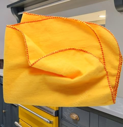 JMS Bridge Yellow Dusters 100% Cotton, Pack of 24, Cleaning Cloths, 25 x 27 cm, Premium Quality, Washable & Reusable Multi-Purpose Cloths for Kitchen, Dusting & Heavy-Duty Polishing