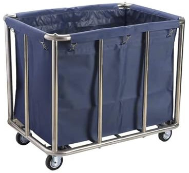 Edelstahl-Reinigungswagen für Hotels, Gästezimmer, Wäsche- und Stoffaufbewahrung, Trockenreiniger, Wagen und Servicewagen, Reinigungsfahrzeug
