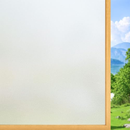 Vinilos para Cristales Opaco 40 x 250 cm Efecto Esmerilado, Anti-UV, Privacidad Total, Fácil de Instalar Vinilo Cristal para Ventanas para Baño Cocina Oficina, Mate Puro