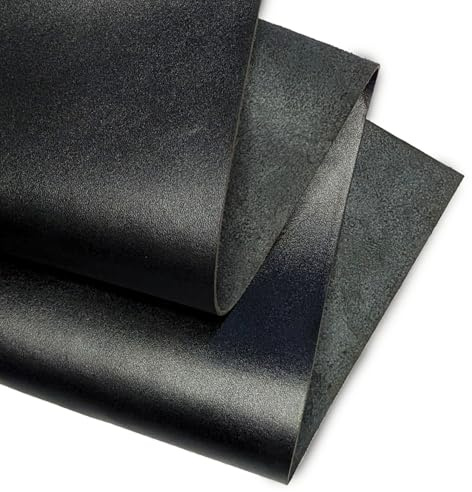 Real Leather Sheets | Full Grain Tooling Leather | 1.3-1.5mm Thick | Cowhide Leather Sheet for Leathercrafts, Repairing and Home Decor by Kozmo (Jet Black, 12 X 36)