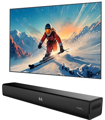 Heymell Compact Small 59cm/23 Inch 2.1ch 120W Bluetooth PC Sound Bar TV Speakers Built-in Subwoofer, Dialogue Enhance, Optical Aux.