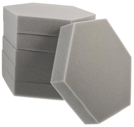 Parliky 6 Pièces Lot de Panneaux Acoustiques Hexagonaux Haute Densité pour Absorption Sonore et Isolation Phonique Panneaux Atténuation Du Bruit pour Murs Plafonds et Portes Compatible