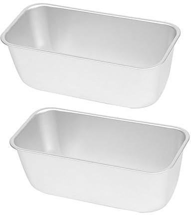 Ipetboom 2 piezas Molde Rectangular para Hornear Bandejas Antiadherentes para Tostadas y Pan Aptas para Horno Resistente y Duradero para Bizcochos y Panes