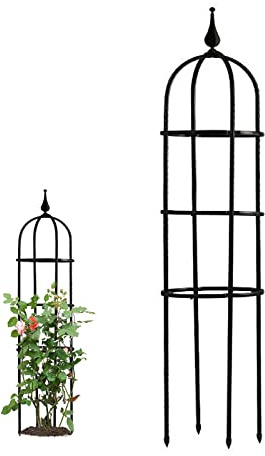 Trellis obelisco da giardino, traliccio obelisco per piante da giardino, 120 cm, 61 cm, 75 cm, 90 cm di altezza, supporto per piante rampicanti, per interni ed esterni (10/25cm Diax35.5/90cm H)