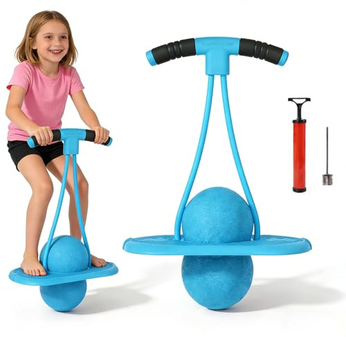 Pogo Hüpfball für Erwachsene & Kinder – Hüpfstange mit Griff bis 100 kg, Fitnessgerät für Gleichgewichtstraining, Fettverbrennung & Koordination | Indoor Sportgerät