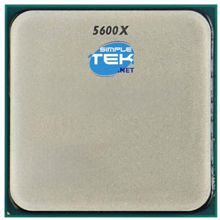 SIMPLETEK - Processeur haute performance 6-Core 5600X - AM4 - Jusqu'à 4,60 GHz - 6C/12T - Plateau sans carte graphique intégrée - Sans dissipateur thermique