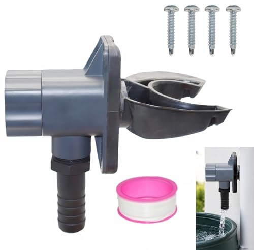 LANZLC Collettore di acqua piovana per tubo di scarico 70-110 mm, con accessori di montaggio, set di collegamento per tetti fino a 80 m², grondaie di scarico per barile piovana