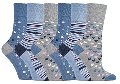 6 pairs Gentle Grip Loose Top Non Binding Elastic Bamboo Socks UK 4-8 EUR 37-42 (RM35)